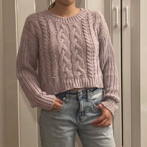 Garage pastel purple cropped knit sweater
